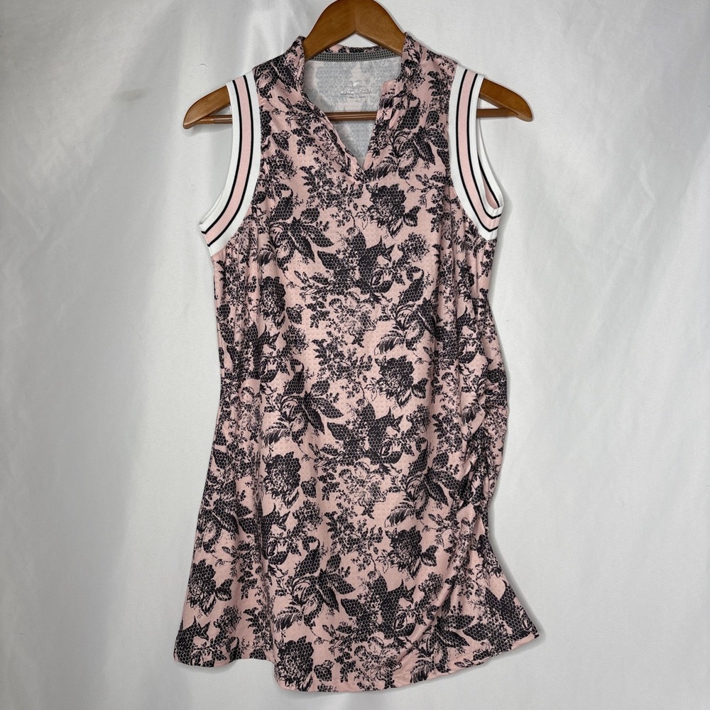 Bette & Court Women M‎ Golf Tennis Active Sleeveless Pocket Dress Pink Floral